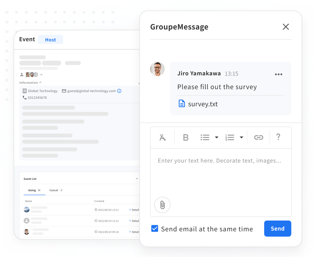Individual and batch transmissions to participants