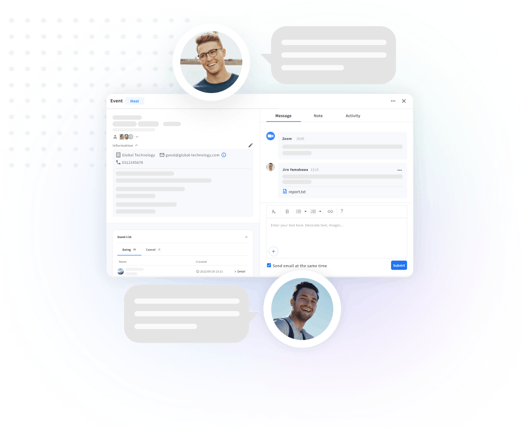 Email integration. Centralized management of correspondence.