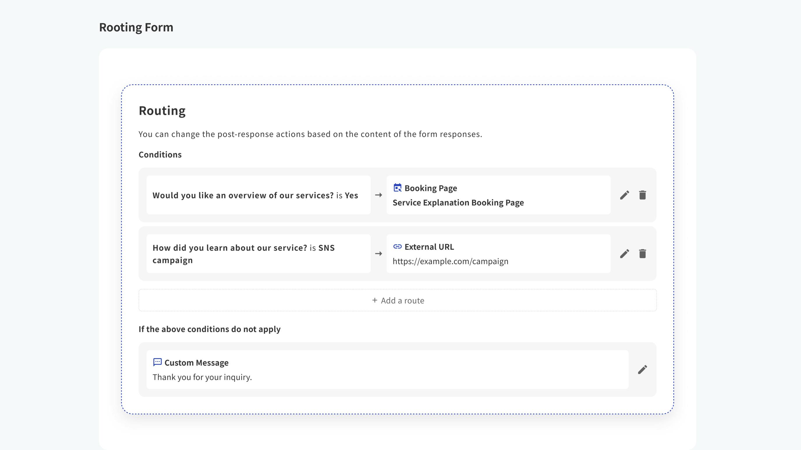 Routing Form