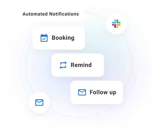 Reminder and follow-up notifications are also automatic.